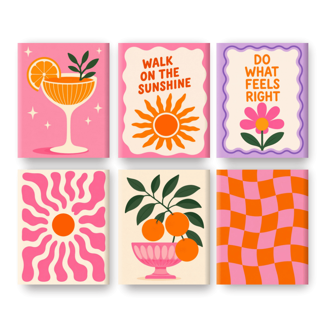 6 Mini Paintings | Hello Sunshine Set - Schilder Op Nummers