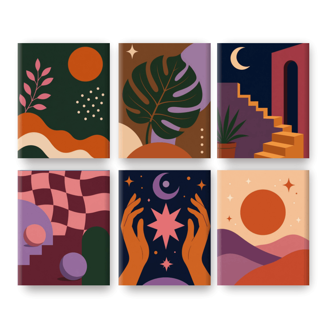 6 Mini Paintings | Middernacht Magie Set