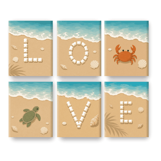 6 Mini Paintings | Strand Liefde Set