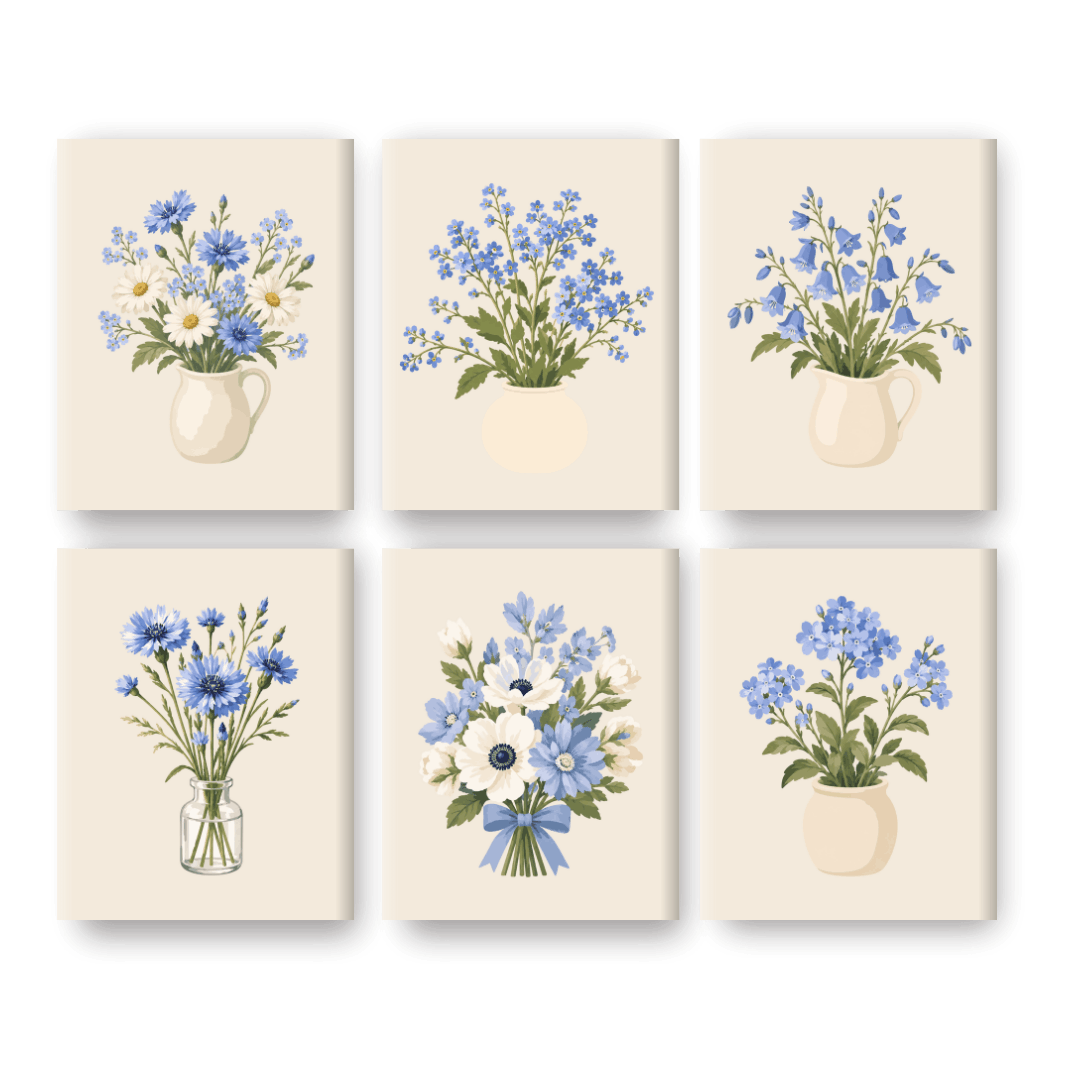 6 Mini Paintings | Vergeet-mij-niet Set