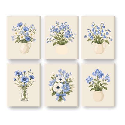 6 Mini Paintings | Vergeet-mij-niet Set