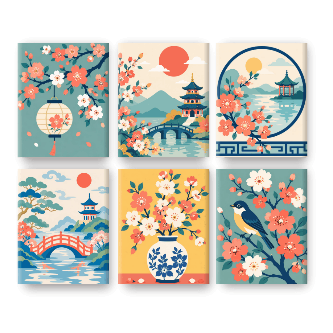 6 Mini Paintings | Sakura Dromen Set