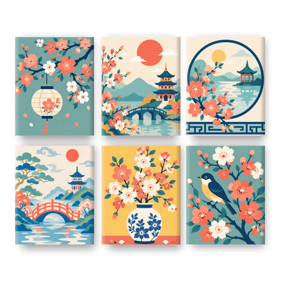 6 Mini Paintings | Sakura Dromen Set