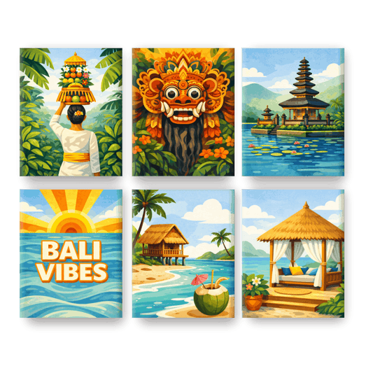 6 Mini Paintings | Bali Vibes Set- Schilderen op nummers