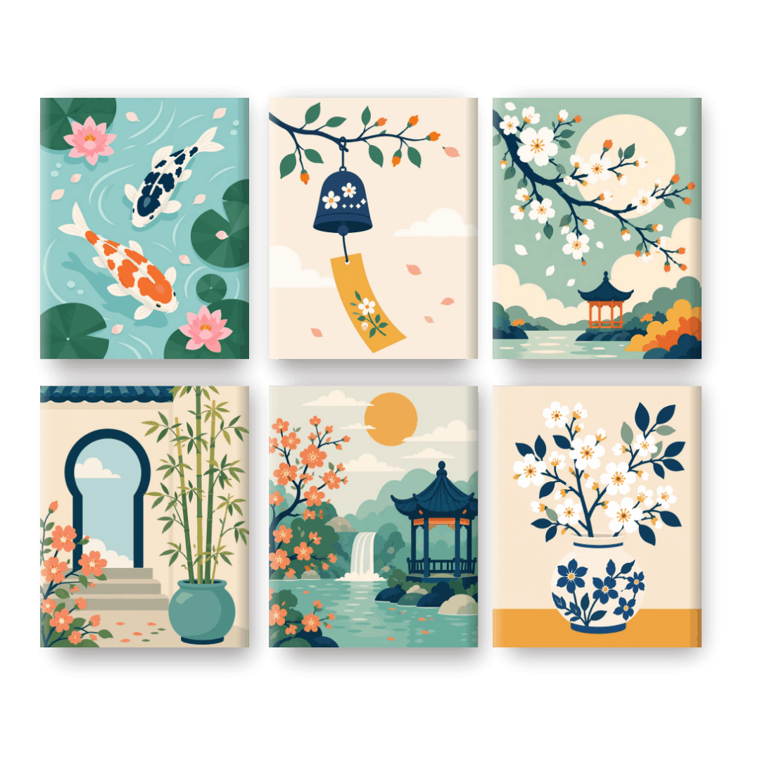 6 Mini Paintings | Zen Tuin Set