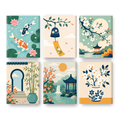 6 Mini Paintings | Zen Tuin Set