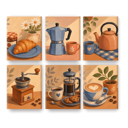 6 Mini Paintings | Breakfast Club Set