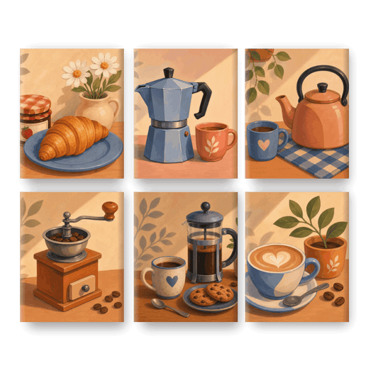 6 Mini Paintings | Breakfast Club Set