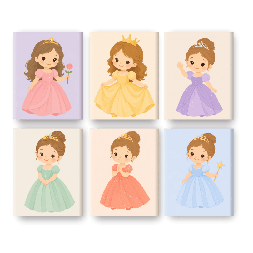 6 Mini Paintings | Klein Prinsesje Set