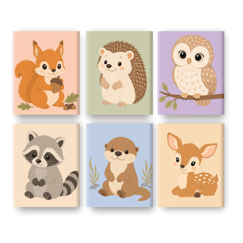 6 Mini Paintings | Bosvrienden Set