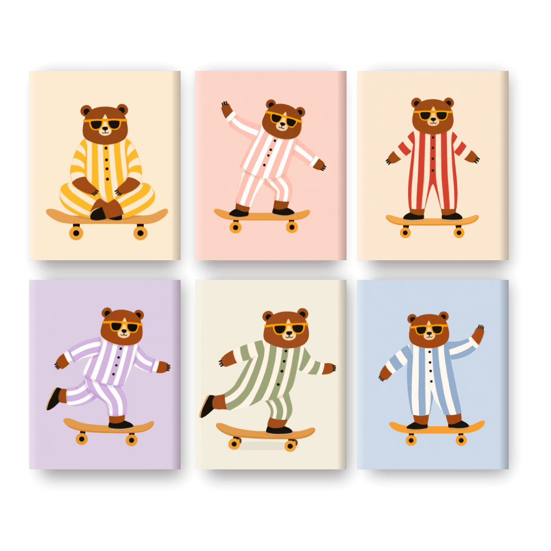 6 Mini Paintings | Skater Beren Set