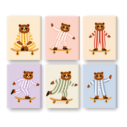 6 Mini Paintings | Skater Beren Set