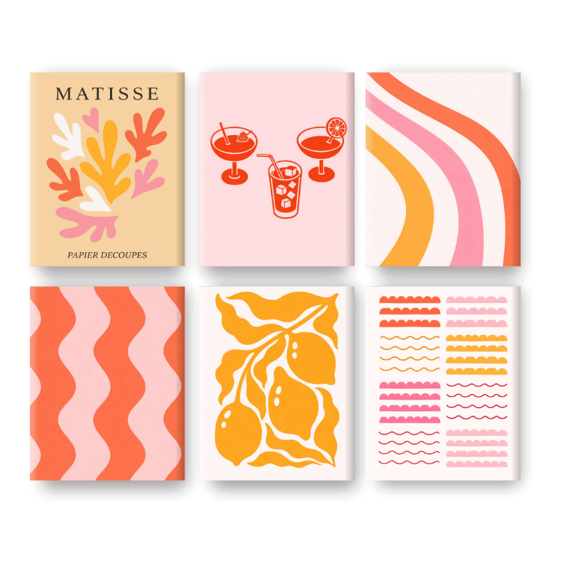 6 Mini Paintings | Moderne Zomer Set- Schilderen op nummers