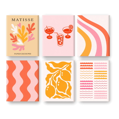 6 Mini Paintings | Moderne Zomer Set- Schilderen op nummers