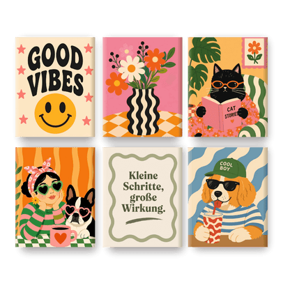 6 Mini Paintings | Kat Verhalen Set