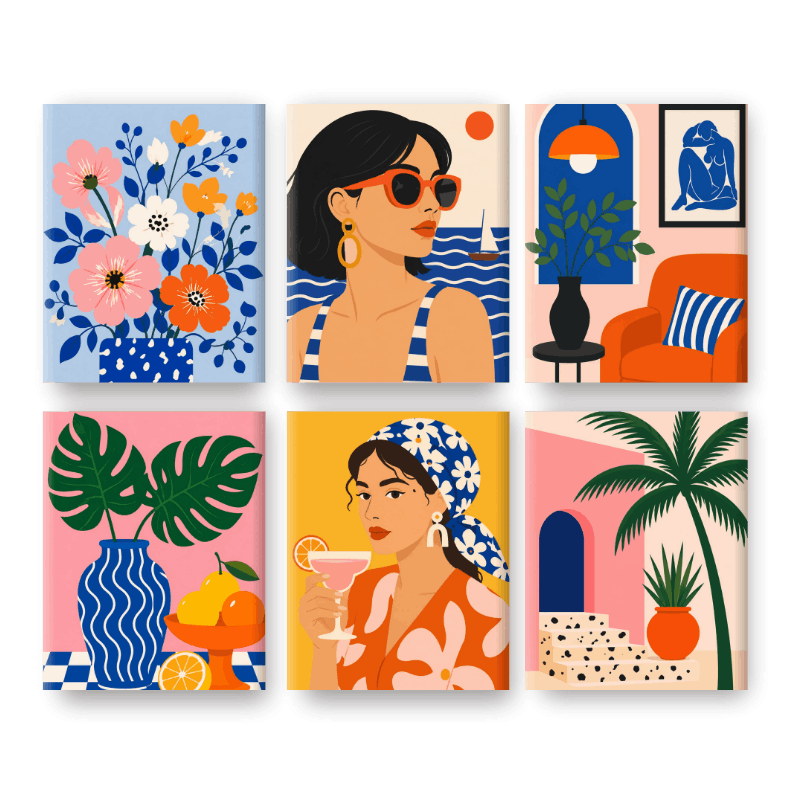 6 Mini Paintings | Zongezoend Set
