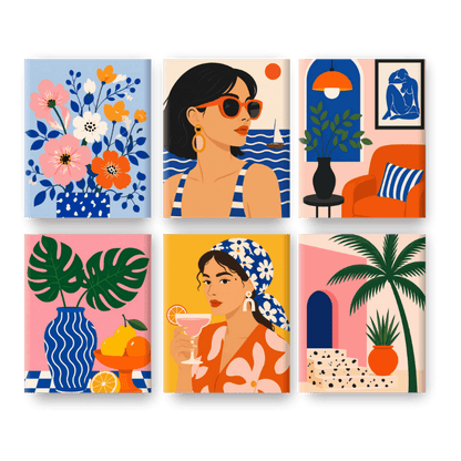 6 Mini Paintings | Zongezoend Set