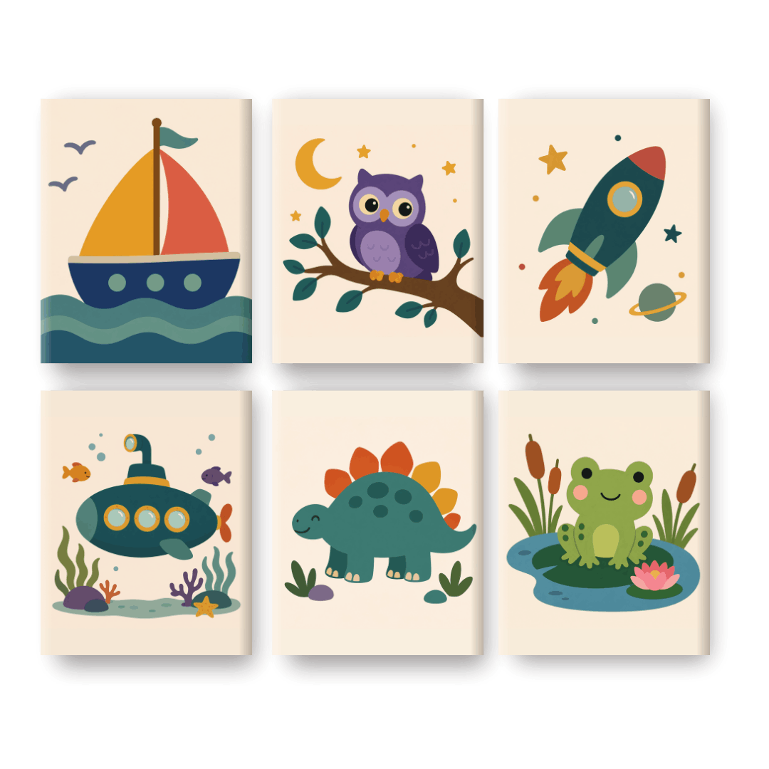 6 Mini Paintings | Kleine Avonturiers Set