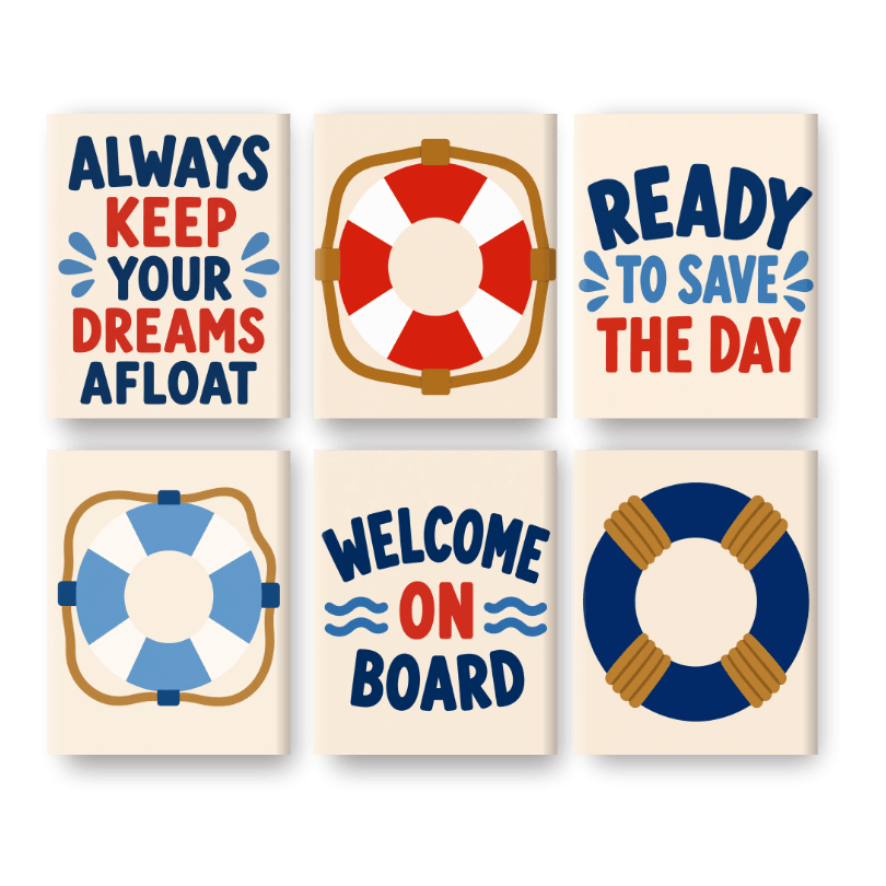 6 Mini Paintings | Reddingsboeien Set