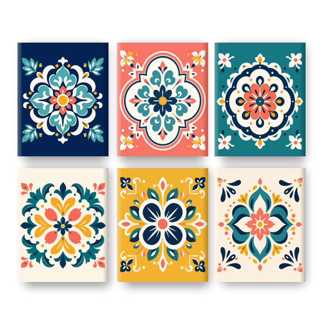 6 Mini Paintings | Mandala Kunst Set - Schilder Op Nummers