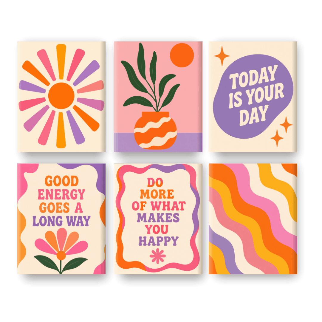 6 Mini Paintings | Good Energy Set
