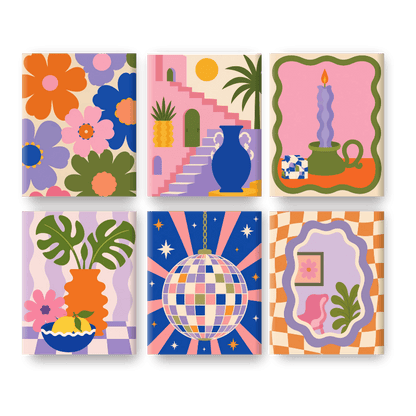 6 Mini Paintings | Disco Dromen Set