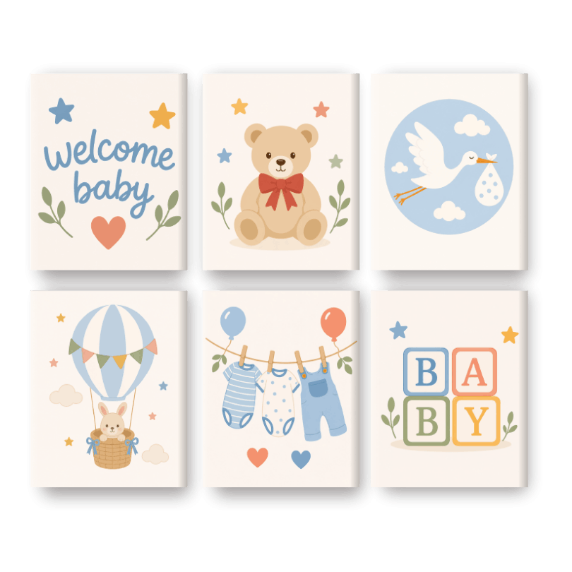 6 Mini Paintings | Welkom Baby Set