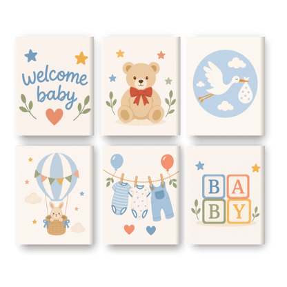 6 Mini Paintings | Welkom Baby Set