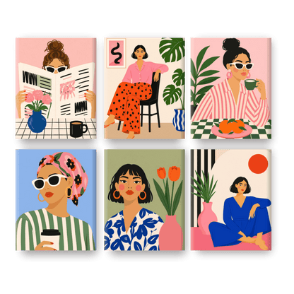 6 Mini Paintings | Femme Forte Set