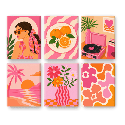 6 Mini Paintings | Trendy Girl Set - Schilder Op Nummers