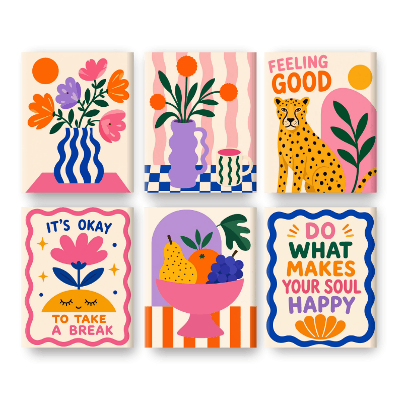 6 Mini Paintings | Goed Gevoel Set