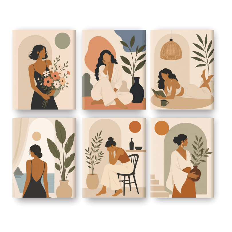 6 Mini Paintings | Slow Life Set