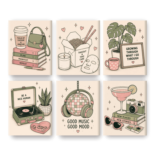 6 Mini Paintings | Self Care Set