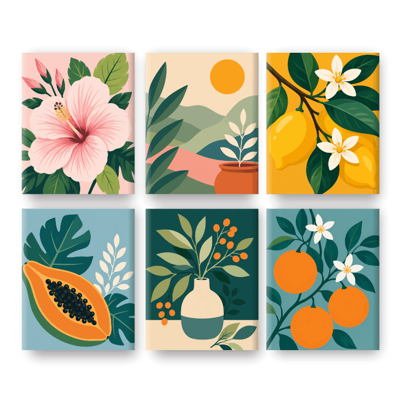 6 Mini Paintings | Verse Botanicals Set