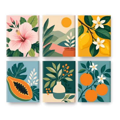6 Mini Paintings | Verse Botanicals Set