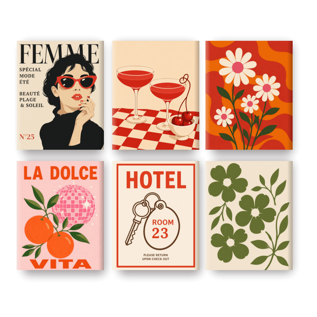 6 Mini Paintings | Joie de Vivre Set