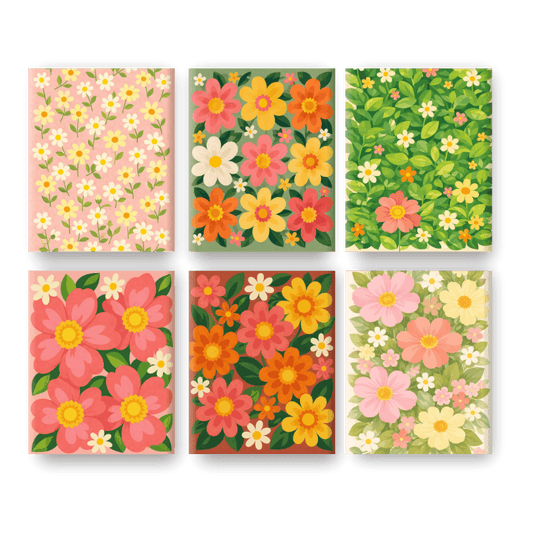 6 Mini Paintings | Levendige Bloemen Set- Schilderen op nummers