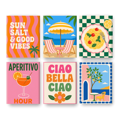 6 Mini Paintings | Amalfi Escape Set