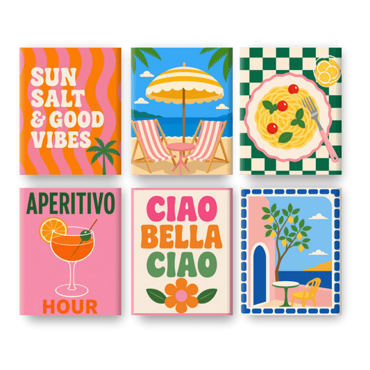 6 Mini Paintings | Amalfi Escape Set