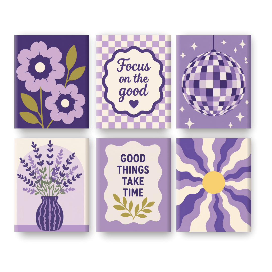 6 Mini Paintings | Lavendel Dromen Set- Schilderen op nummers