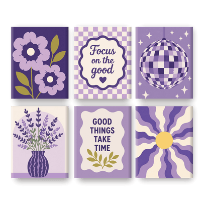 6 Mini Paintings | Lavendel Dromen Set- Schilderen op nummers