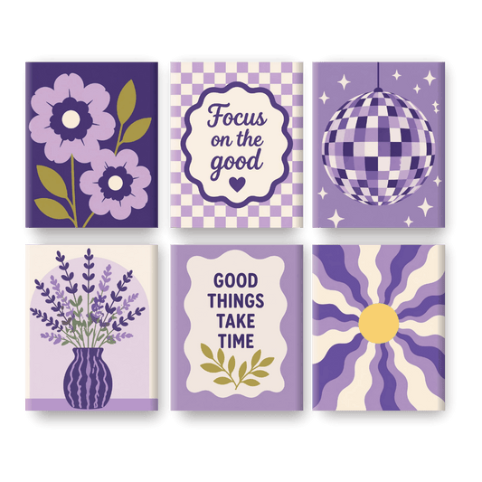 6 Mini Paintings | Lavendel Dromen Set- Schilderen op nummers