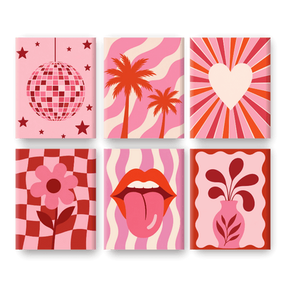 6 Mini Paintings | Red Hot Set - Schilder Op Nummers