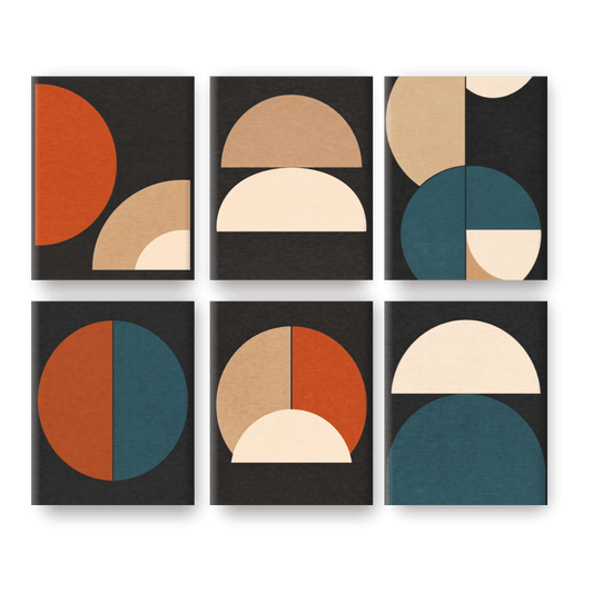 6 Mini Paintings | Moderne Vormen Set- Schilderen op nummers