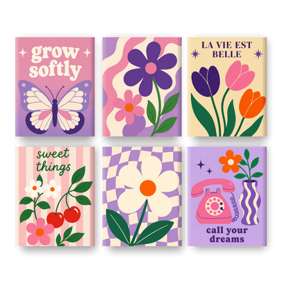 6 Mini Paintings | Bloeiende Dromen Set- Schilderen op nummers