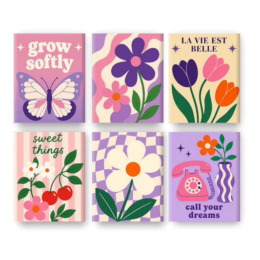 6 Mini Paintings | Bloeiende Dromen Set- Schilderen op nummers