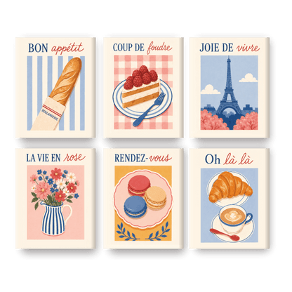 6 Mini Paintings | La Vie en Rose Set
