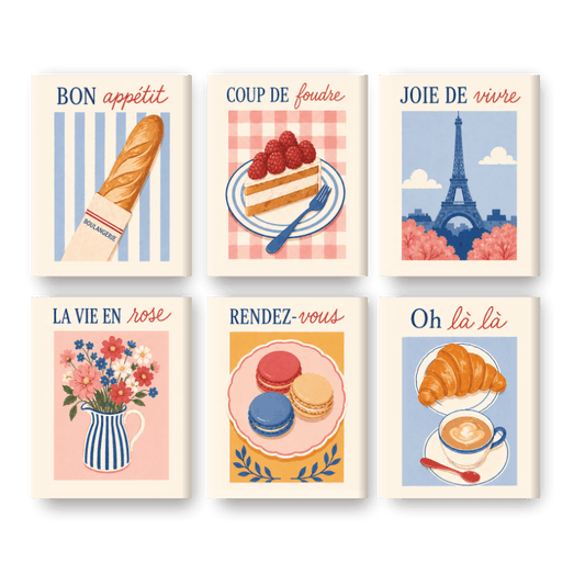 6 Mini Paintings | La Vie en Rose Set