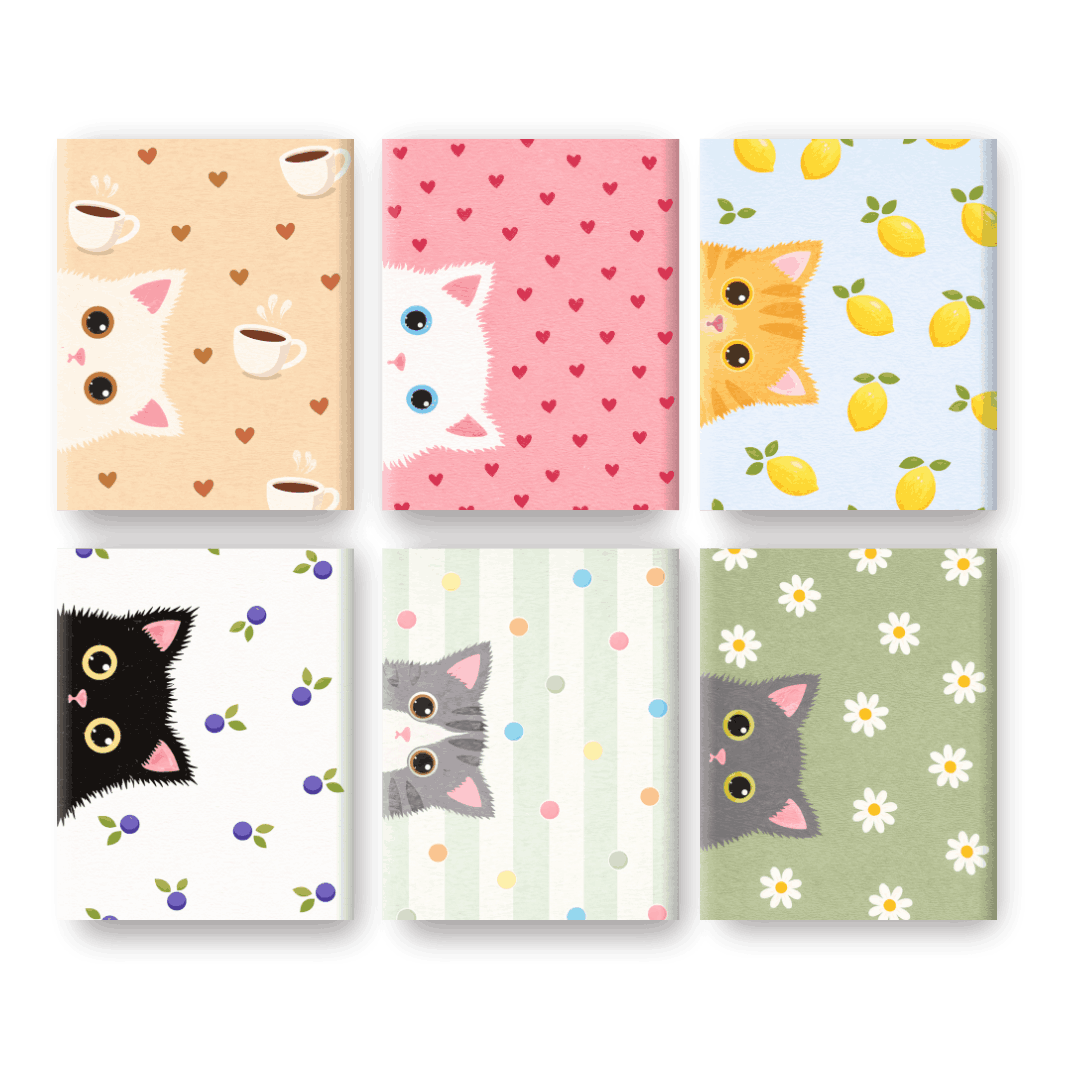 6 Mini Paintings | Nieuwsgierige Katten Set- Schilderen op nummers