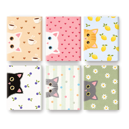 6 Mini Paintings | Nieuwsgierige Katten Set- Schilderen op nummers